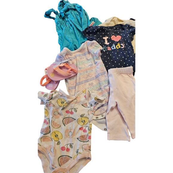 3 / 6 month lot baby girl mixed brands dress pants shoes shirts lot of 11 - Picture 2 of 5